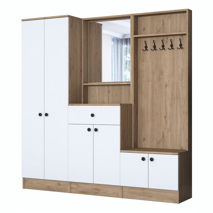Hanah Home Recibidor P6 - M3 - 2490 Blanco y Nogal